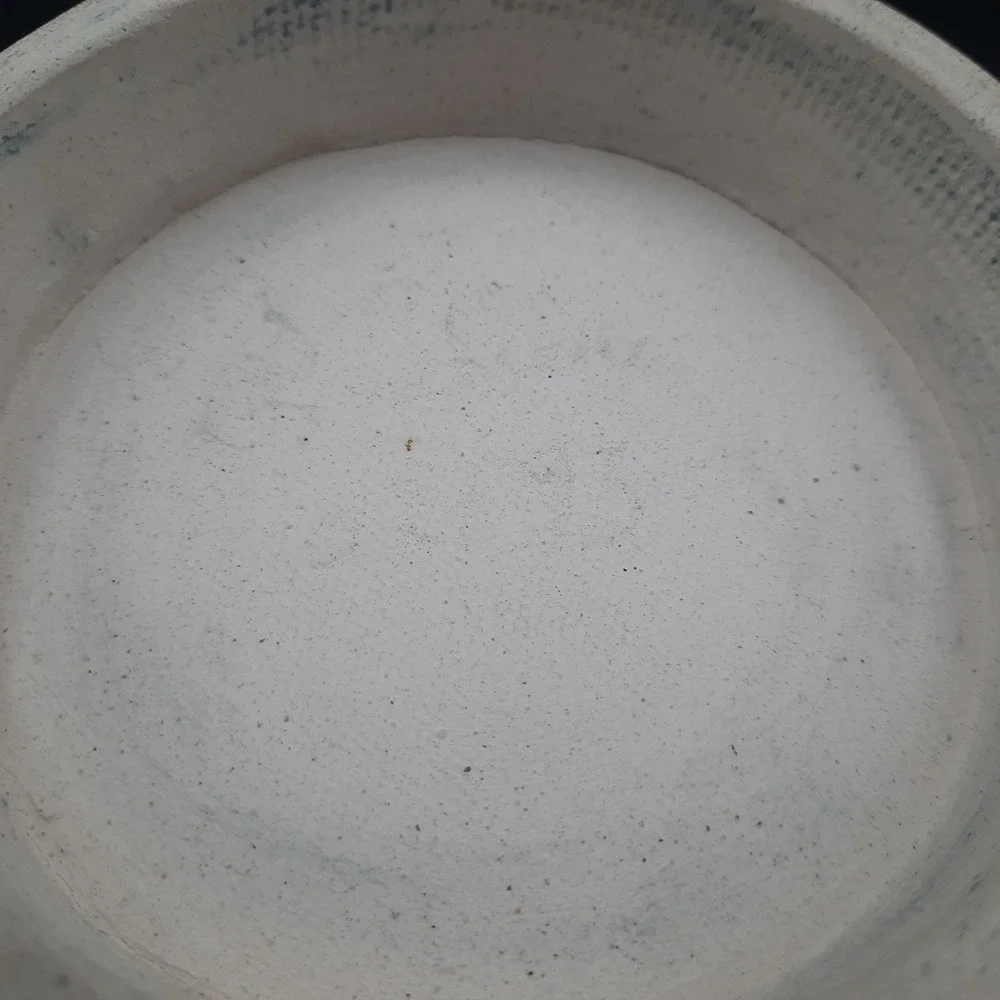Purple Ceramic Studio Art Bowl with Impressed Leaf Design – Signed 1993‎